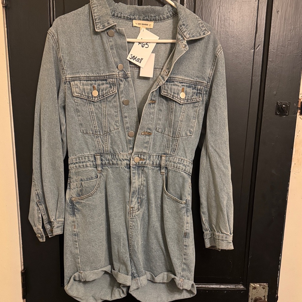 Eesome Light Blue Denim jumpsuit